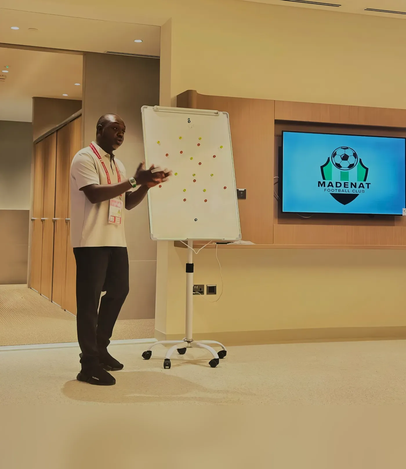 Tactical briefing before a match